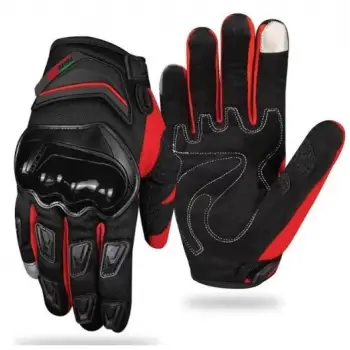 MOTOSİKLET ELDİVEN TEX FORTE GT RS1903 mevsimlik KORUMALI SİYAH / KIRMIZI