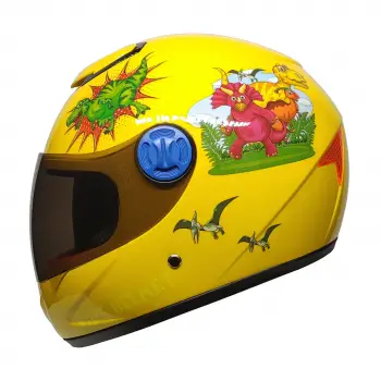 PRO HELMETS SY118 Full Face Çocuk Kask DINO YELLOW SARI