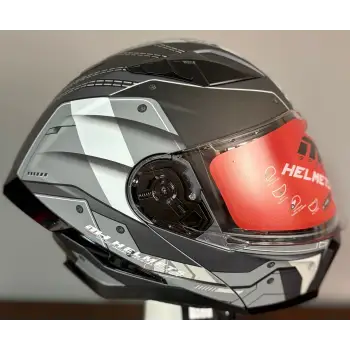 MH ÇENE AÇILIR KASK MAT GRİ BEYAZ MH-928 COOL GRİ