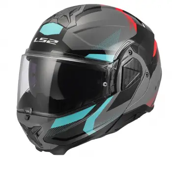 LS2 ADVANT 2 TRIPLE GRİ-KIRMIZI-SİYAH-TURKUAZ KASK GRİ - NEON SARI