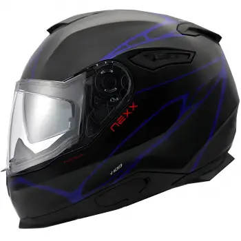NEXX Y.100 B-SIDE KASK MAT SİYAH - NAVY MAVİ
