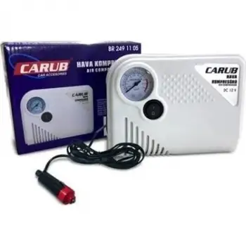 Oto Lastik Şişirme Hava Kompresörü Yassı Dikdörtgen 12V 150 Psı