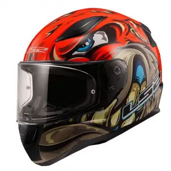 LS2 RAPID 2 SPOX KIRMIZI-GRİ KASK GRİ - KIRMIZI