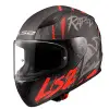 LS2 RAPID 2 RAVEN KASK MAT SİYAH  - KIRMIZI - BEYAZ