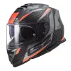 LS2 STORM 2 RACER KASK MAT TITANIUM - NEON TURUNCU