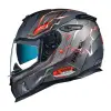 NEXX SX.100 GIGABOT KASK MAT GRİ - KIRMIZI
