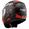 LS2 RAPID 2 RAVEN KASK MAT SİYAH  - KIRMIZI - BEYAZ
