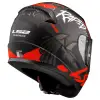 LS2 RAPID 2 RAVEN KASK MAT SİYAH  - KIRMIZI - BEYAZ