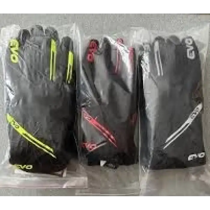 EVO MOTOSİKLET ELDİVEN KORUMALI  SİYAH / KIRMIZI/SARI