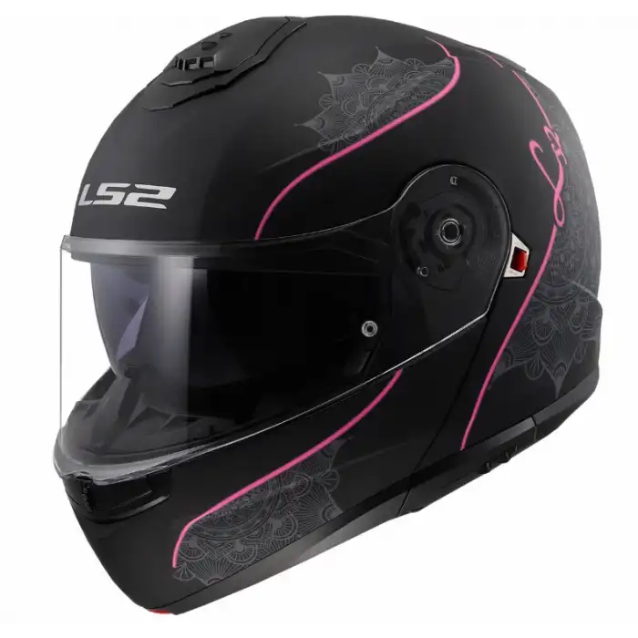 LS2 STROBE 2 KASK MAT SİYAH / PEMBE MAT SİYAH - PEMBE