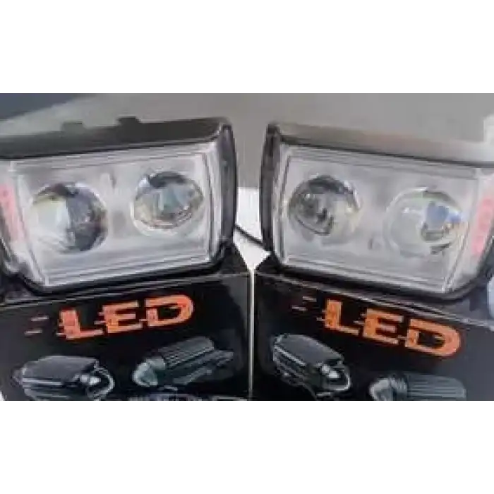 MOTOSİKLET SİS FARI ÇİFT MERCEK (KIRMIZI SARI FLAŞ)