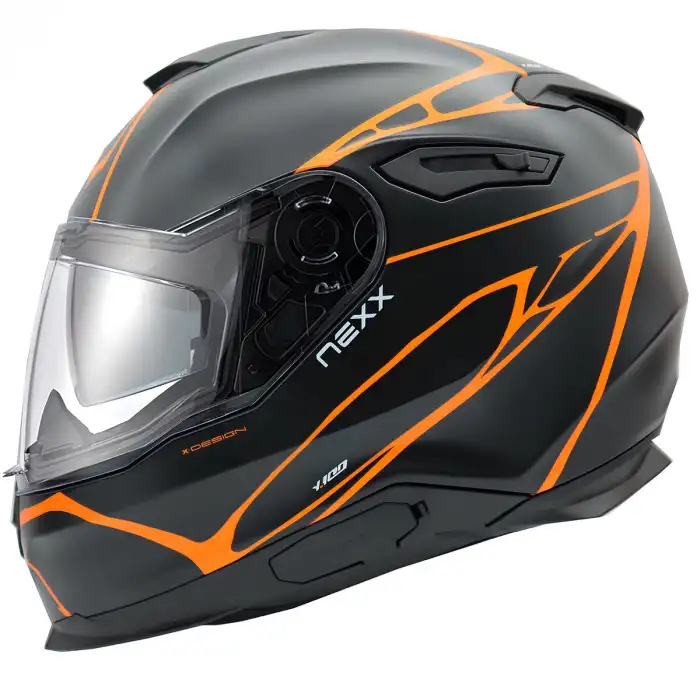 NEXX Y.100 B-SIDE KASK MAT SİYAH - TURUNCU