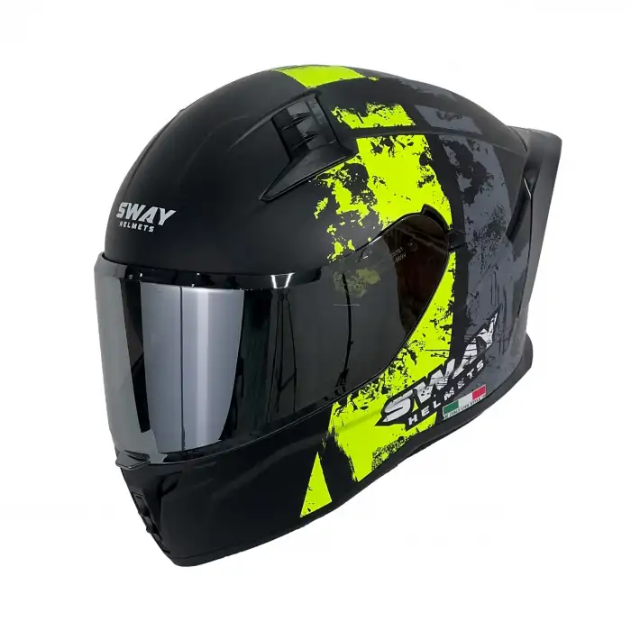 SWAY 869 SNATCH KASK BLACK YELLOW SİYAH - NEON SARI