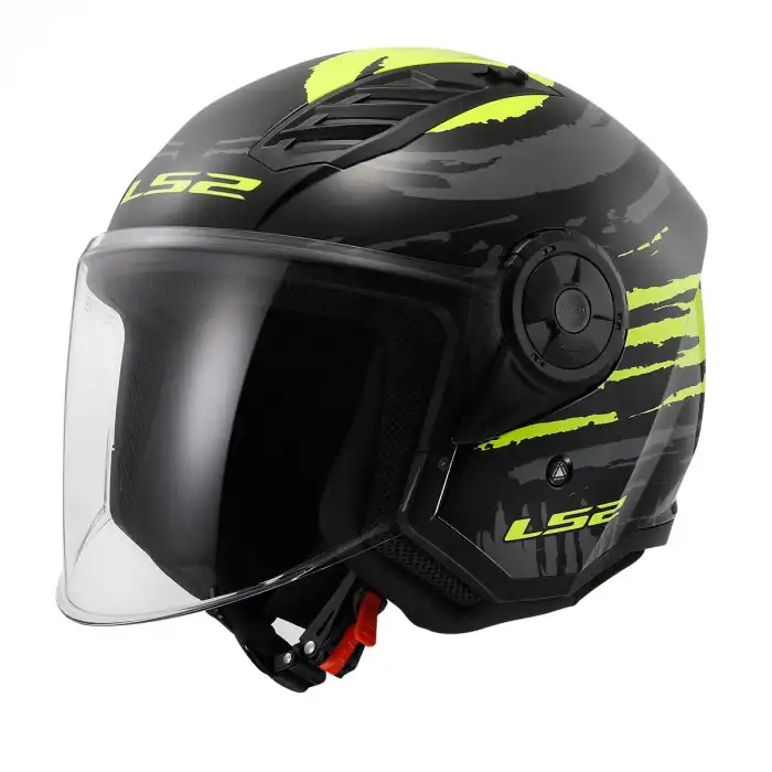 LS2 AIRFLOW 2 BRUSH SİYAH-NEON SARI KASK SİYAH - NEON SARI