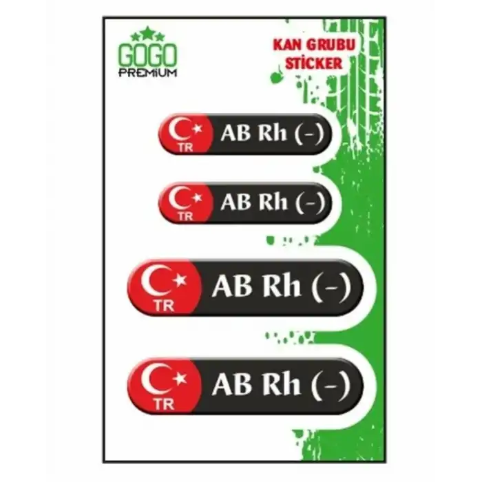 KAN GURUBU SİYAH DÖRTLÜ ETİKET AB RH-