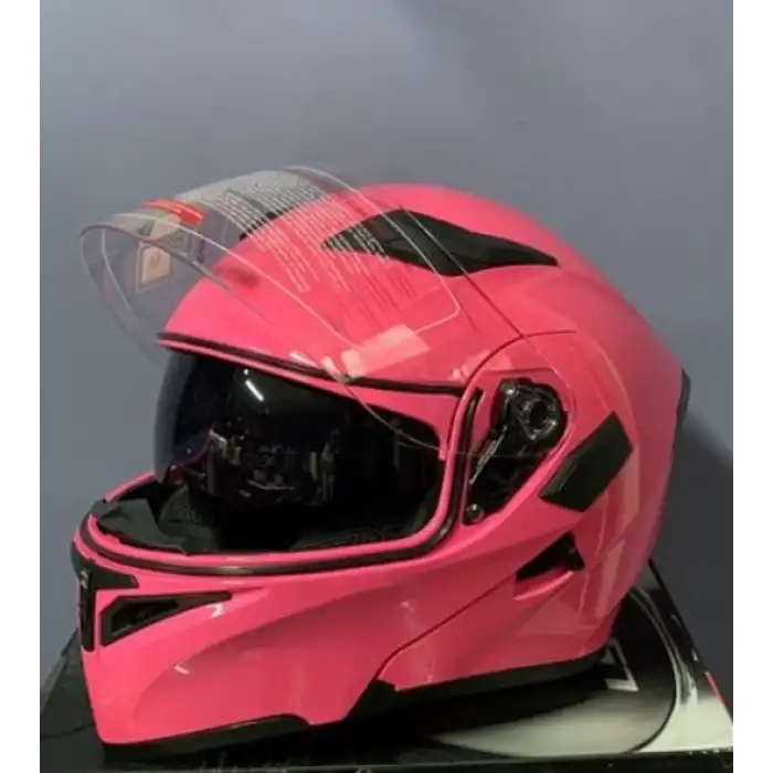 ÇENE AÇILIR KASK PEMBE  JIEKAI