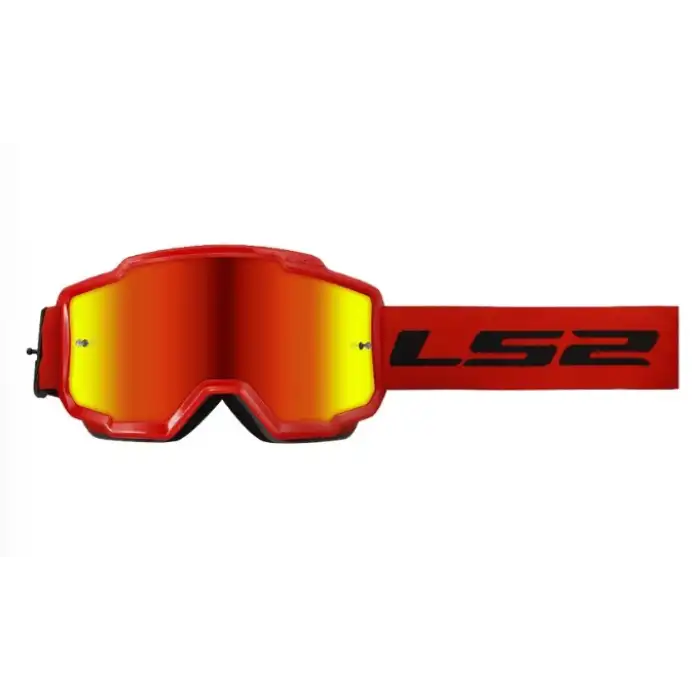 LS2 CHARGER GOGGLES MOTOKROS GÖZLÜK (IRIDIUM CAMLI) KIRMIZI