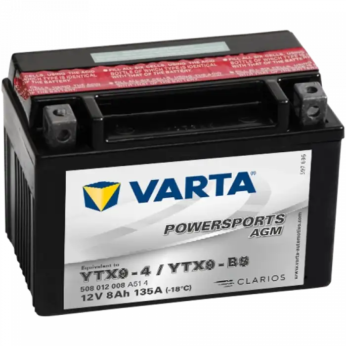 VARTA 12-9 YATIK  YTX9-BS 12V8Ah 135A AKÜ