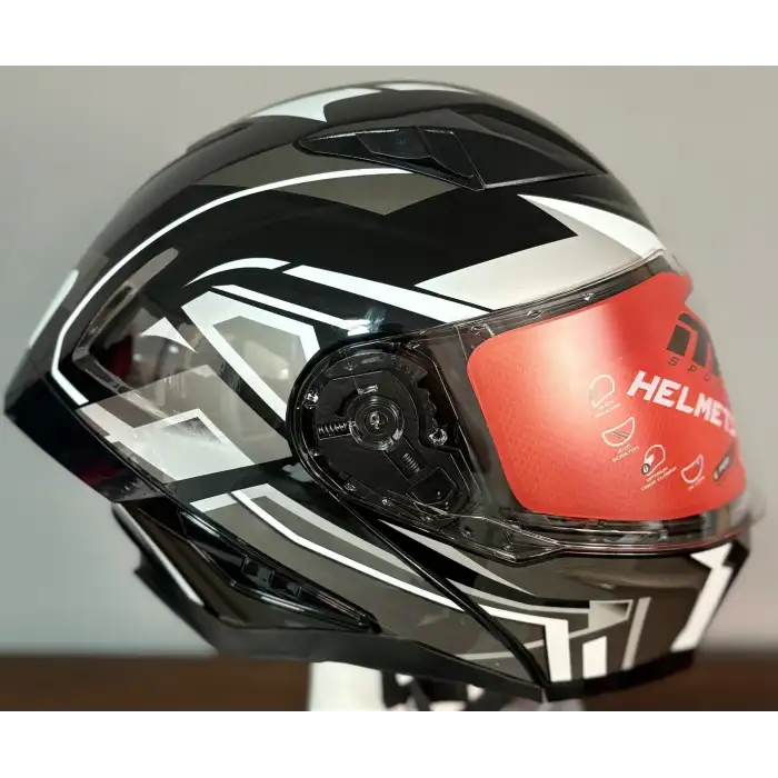 MH ÇENE AÇILIR KASK MAT SİYAH - BEYAZ SİYAH - BEYAZ