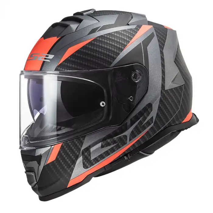 LS2 STORM 2 RACER KASK MAT TITANIUM - NEON TURUNCU