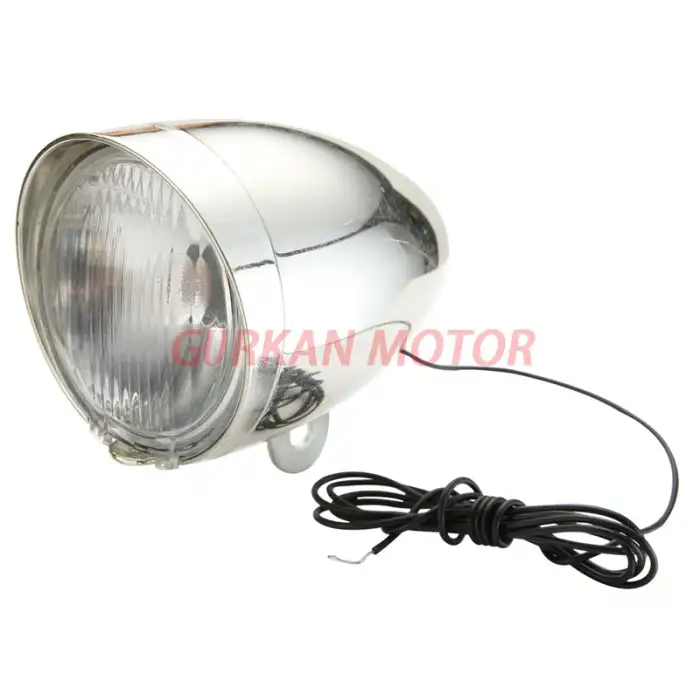 BİSİKLET ÖN FAR 520 KLASİK MODEL [KROMAJLI]