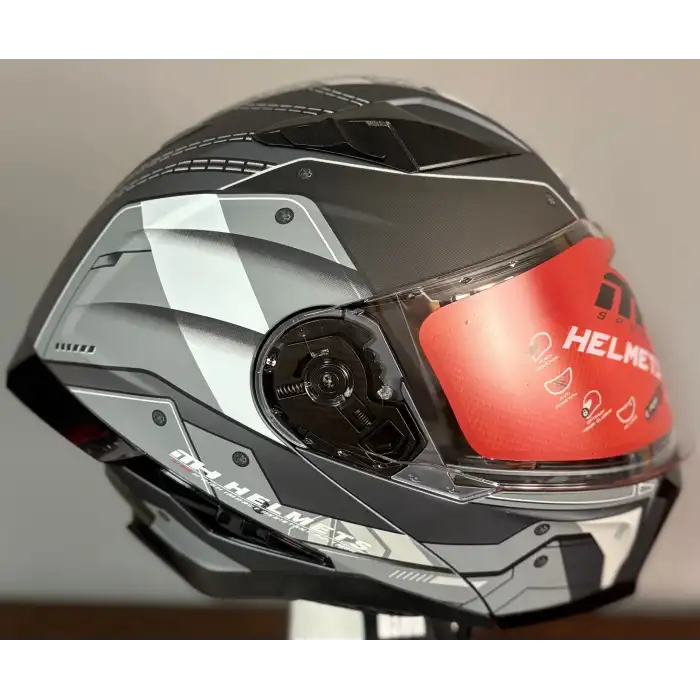 MH ÇENE AÇILIR KASK MAT GRİ BEYAZ MH-928 COOL GRİ