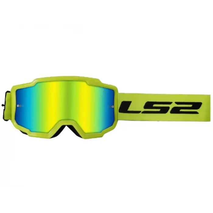 LS2 CHARGER GOGGLES MOTOKROS GÖZLÜK (IRIDIUM CAMLI) NEON SARI