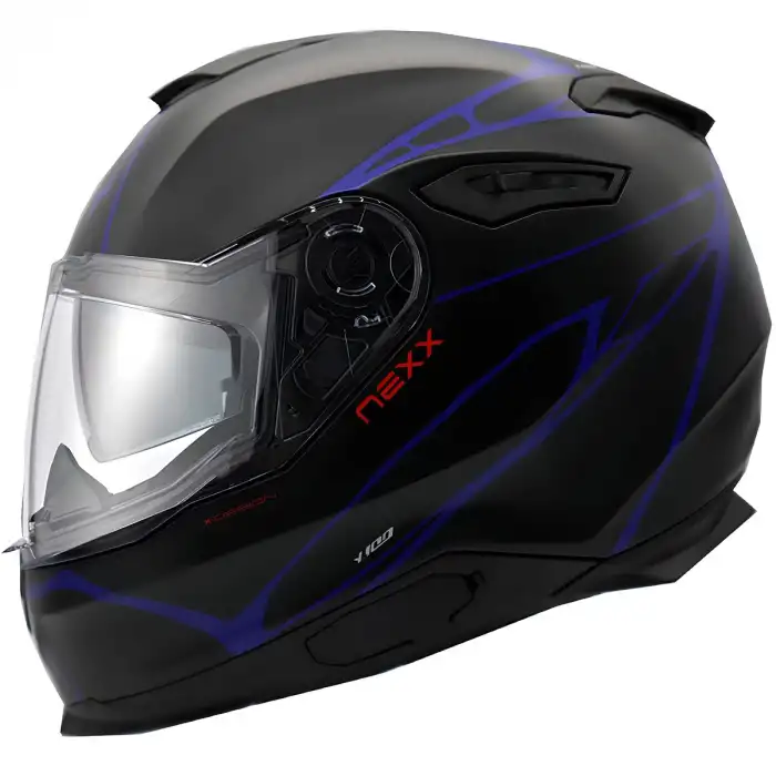 NEXX Y.100 B-SIDE KASK MAT SİYAH - NAVY MAVİ