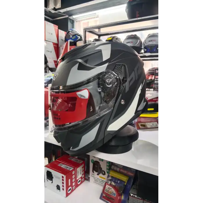 MH ÇENE AÇILIR KASK MAT GREY STİCKER MAT GRİ