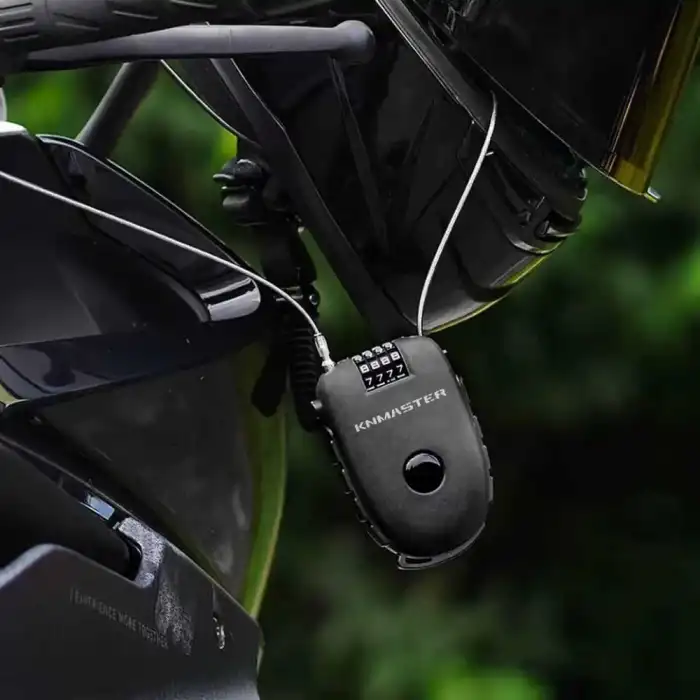 KNMASTER MOTORSİKLET KASK KİLİDİ +KNMASTER KARBON ÇANTA HEDİYELİ –ESNEK KABLO VE ÜST DÜZEY KORUMA