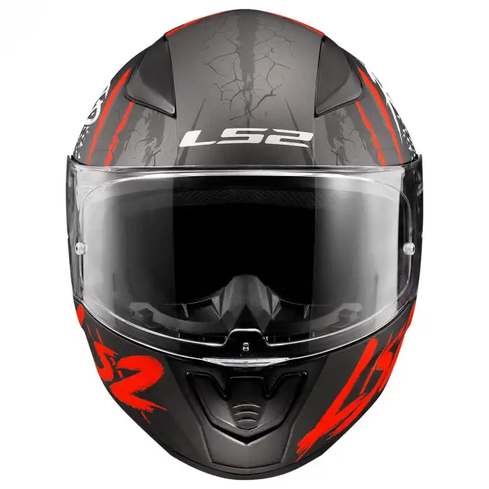 LS2 RAPID 2 RAVEN KASK MAT SİYAH  - KIRMIZI - BEYAZ