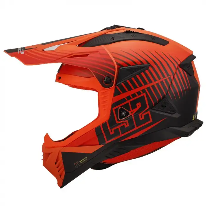 LS2 FAST 2 DUCK TURUNCU-KIRMIZI KASK