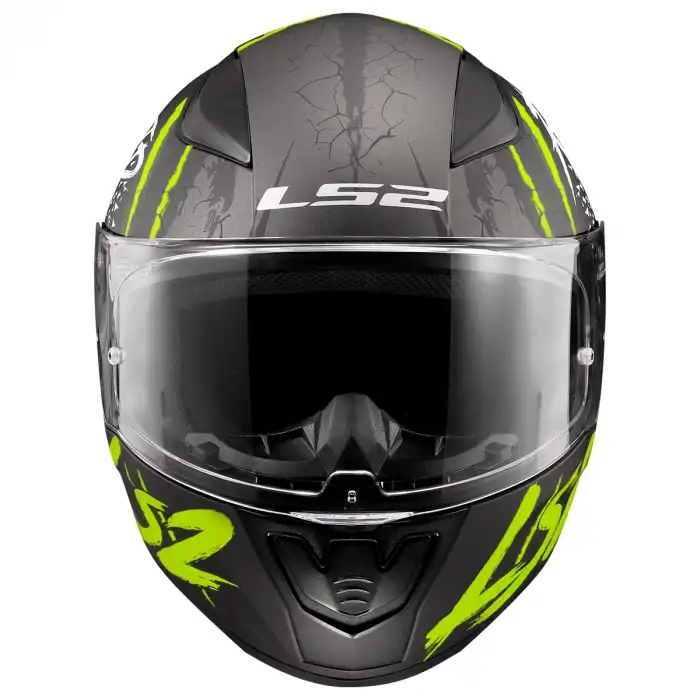 LS2 RAPID 2 RAVEN KASK MAT SİYAH - GRİ - NEON SARI