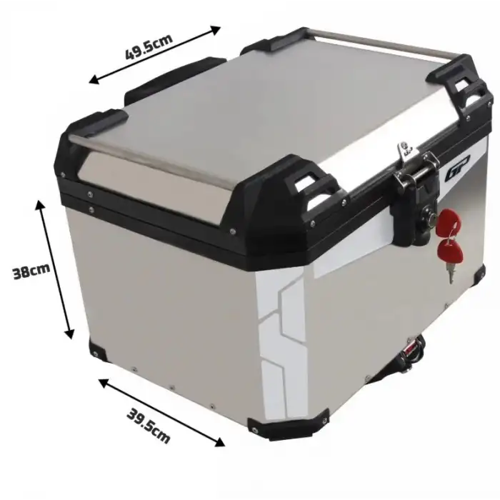 GP KOMPOZİT UNİVERSAL 57 LT ALÜMİNYUM GRİ MOTOSİKLET ÇANTASI
