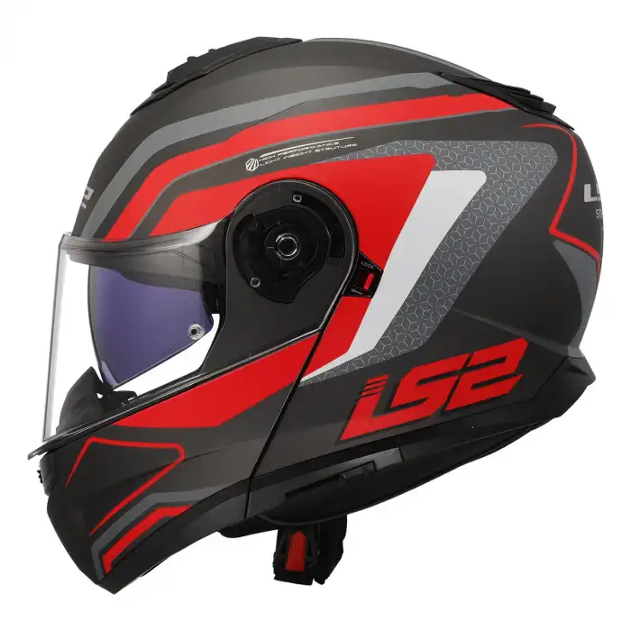 LS2 STROBE 2 PHANTOM MAT TITANIUM-GRİ-KIRMIZI KASK MAT TITANIUM - GRİ KIRMIZI