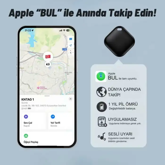 KNMASTER KNTAG 1 – AKILLI TAKİP CİHAZI [SADECE APPLE]