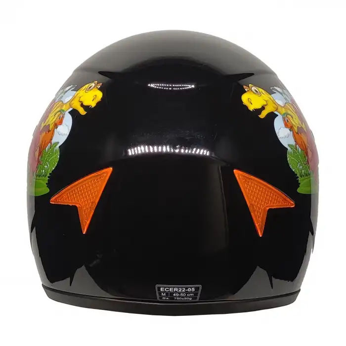 PRO HELMETS SY118 Full Face Çocuk Kask DINO BLACK SİYAH
