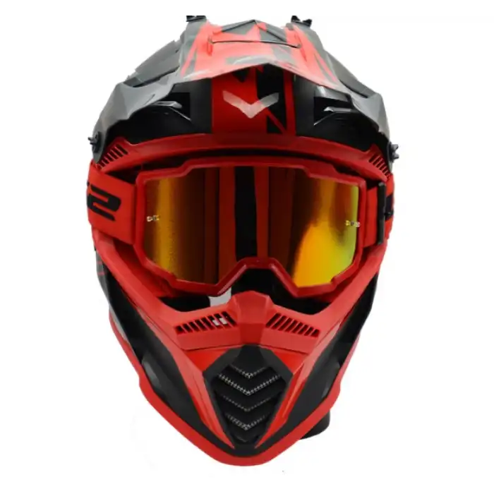 LS2 CHARGER GOGGLES MOTOKROS GÖZLÜK (IRIDIUM CAMLI) KIRMIZI