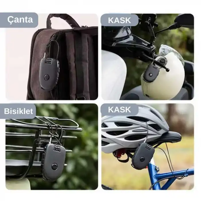 KNMASTER MOTORSİKLET KASK KİLİDİ +KNMASTER KARBON ÇANTA HEDİYELİ –ESNEK KABLO VE ÜST DÜZEY KORUMA