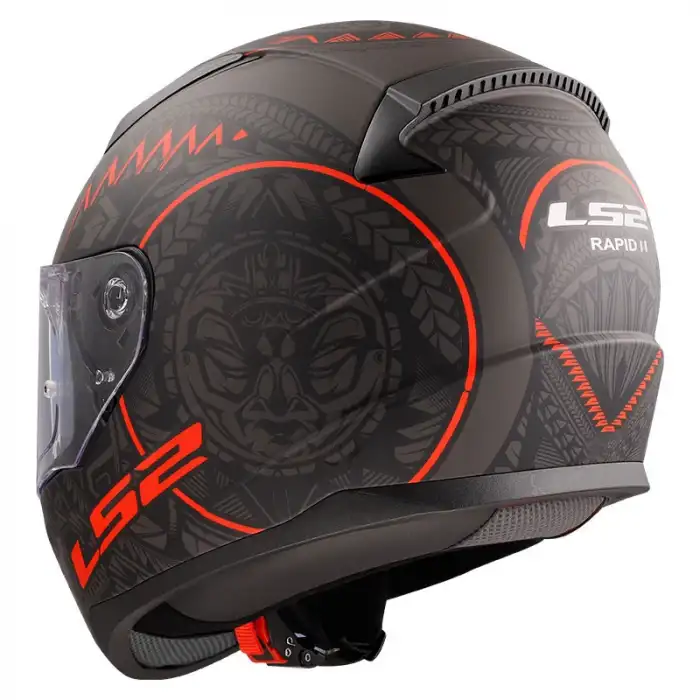 LS2 RAPID 2 TAKAROA KASK MAT SİYAH - KIRMIZI