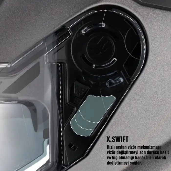 NEXX Y.100 B-SIDE KASK MAT SİYAH - BEYAZ