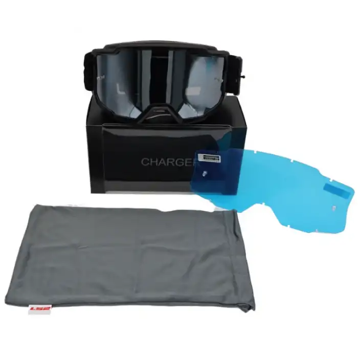 LS2 CHARGER GOGGLES MOTOKROS GÖZLÜK (IRIDIUM CAMLI) SİYAH