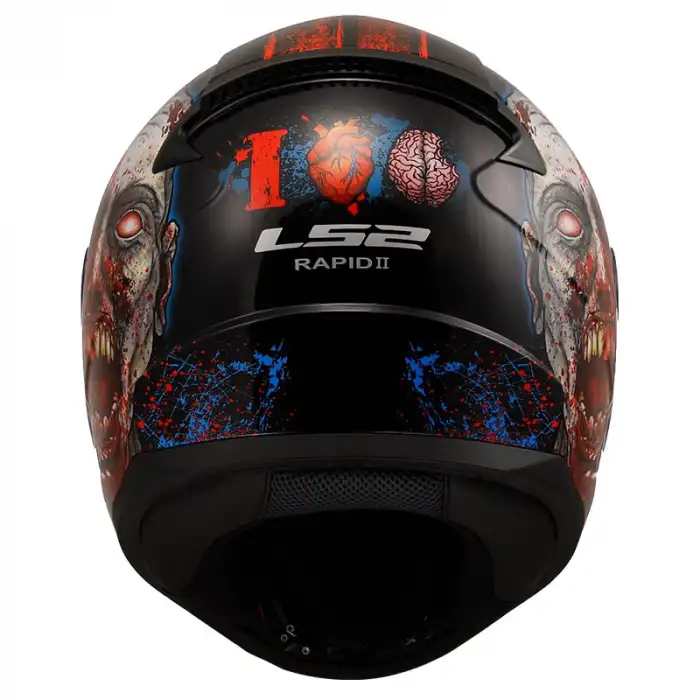 LS2 RAPID 2 ZOMBIE KASK SİYAH - KIRMIZI