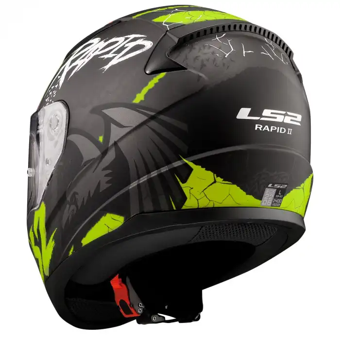 LS2 RAPID 2 RAVEN KASK MAT SİYAH - GRİ - NEON SARI