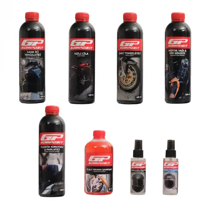 GP KOMPOZİT 11 PARÇA MOTOSİKLET BAKIM VE TEMİZLİK SETİ