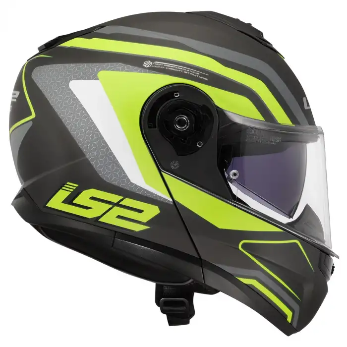 LS2 STROBE 2 PHANTOM MAT TITANIUM-NEON SARI KASK MAT TITANIUM - NEON SARI
