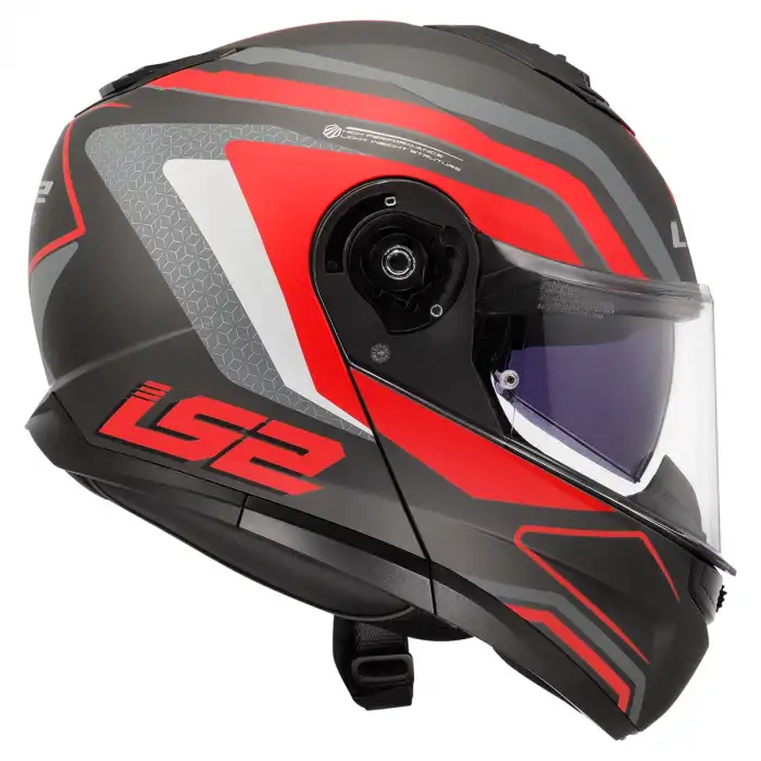 LS2 STROBE 2 PHANTOM MAT TITANIUM-GRİ-KIRMIZI KASK MAT TITANIUM - GRİ KIRMIZI