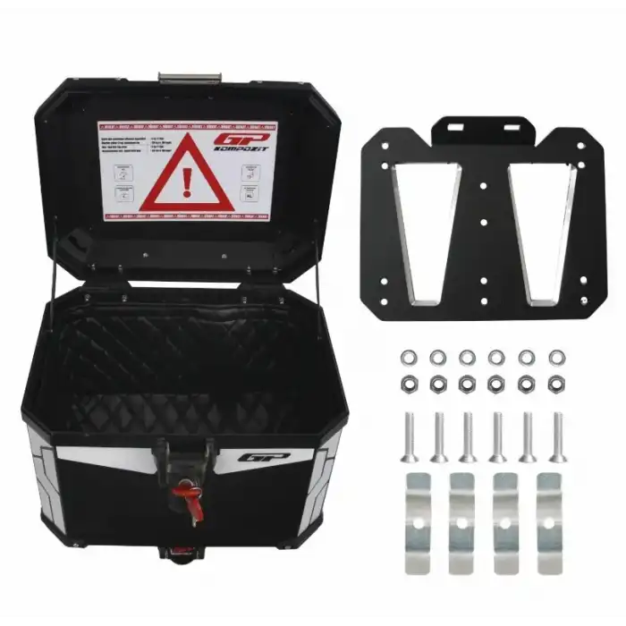 GP KOMPOZİT UNİVERSAL 37 LT ALÜMİNYUM SİYAH MOTOSİKLET ÇANTASI