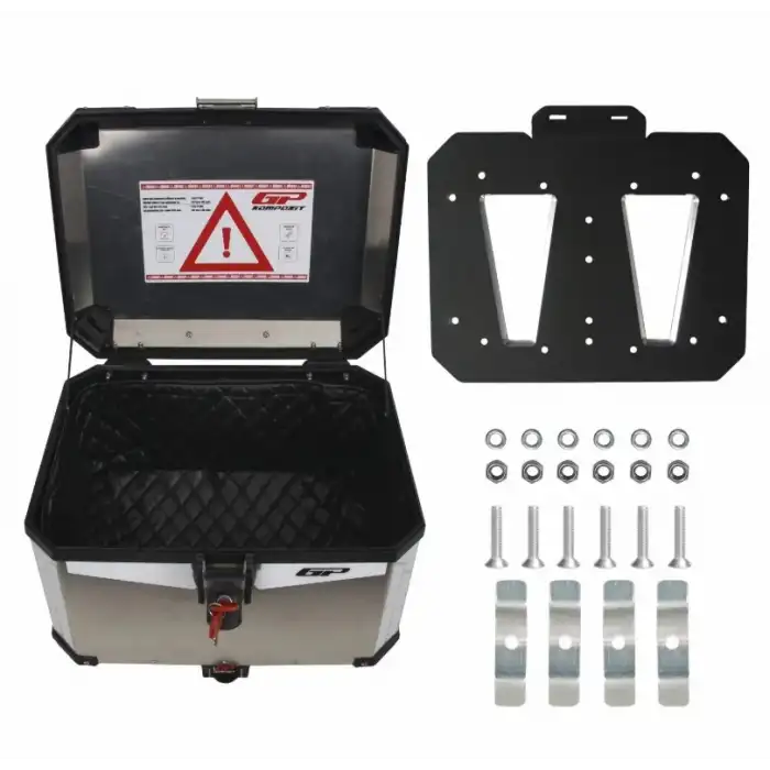 GP KOMPOZİT UNİVERSAL 57 LT ALÜMİNYUM GRİ MOTOSİKLET ÇANTASI