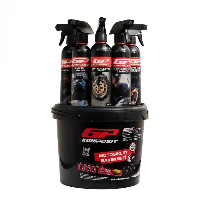 GP KOMPOZİT 11 PARÇA MOTOSİKLET BAKIM VE TEMİZLİK SETİ
